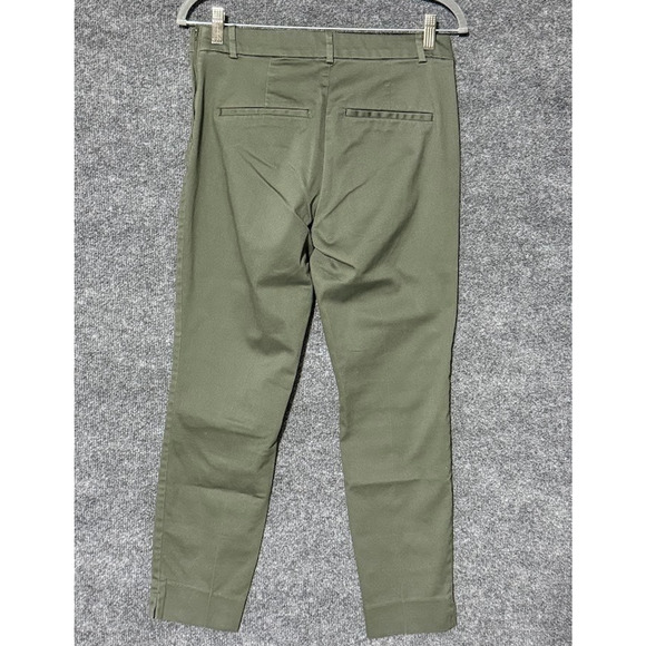 H&M Pants Womens 8 Olive Green Chino Slim Fit Stretch Ankle‎ Dress Casual Office - Picture 3 of 16